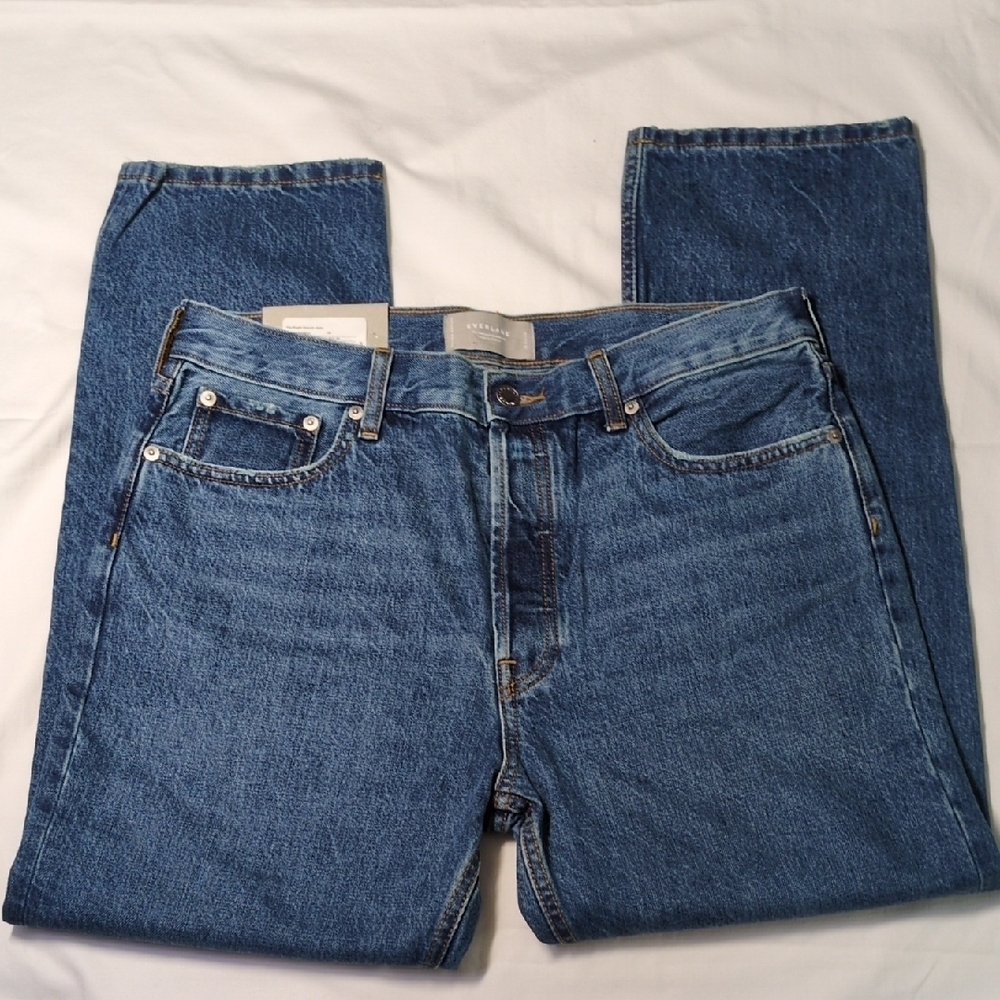 Everlane The Rigid Slouch Jean Organic Cotton Washed Indigo Sz. 29 Regular NWT